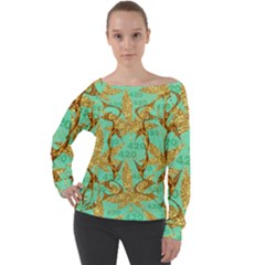 Off Shoulder Long Sleeve Velour Top 