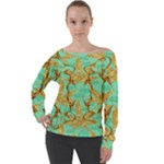 420 Golden Marijuana Leaves CBDOilPrincess 4620c7f7-26fd-4a03-a44e-12e7042c7a06 Off Shoulder Long Sleeve Velour Top