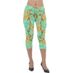 420 Golden Marijuana Leaves CBDOilPrincess 4620c7f7-26fd-4a03-a44e-12e7042c7a06 Lightweight Velour Capri Leggings 