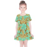 420 Golden Marijuana Leaves CBDOilPrincess 4620c7f7-26fd-4a03-a44e-12e7042c7a06 Kids  Simple Cotton Dress