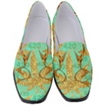 420 Golden Marijuana Leaves CBDOilPrincess 4620c7f7-26fd-4a03-a44e-12e7042c7a06 Women s Classic Loafer Heels