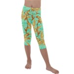 420 Golden Marijuana Leaves CBDOilPrincess 4620c7f7-26fd-4a03-a44e-12e7042c7a06 Kids  Lightweight Velour Capri Leggings 