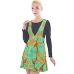 420 Golden Marijuana Leaves CBDOilPrincess 4620c7f7-26fd-4a03-a44e-12e7042c7a06 Plunge Pinafore Velour Dress