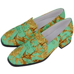 Women s Chunky Heel Loafers 