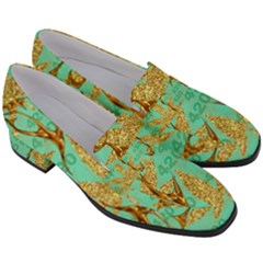 Women s Chunky Heel Loafers 