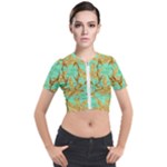 420 Golden Marijuana Leaves CBDOilPrincess 4620c7f7-26fd-4a03-a44e-12e7042c7a06 Short Sleeve Cropped Jacket
