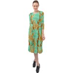 420 Golden Marijuana Leaves CBDOilPrincess 4620c7f7-26fd-4a03-a44e-12e7042c7a06 Ruffle End Midi Chiffon Dress