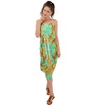 420 Golden Marijuana Leaves CBDOilPrincess 4620c7f7-26fd-4a03-a44e-12e7042c7a06 Waist Tie Cover Up Chiffon Dress