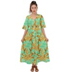 420 Golden Marijuana Leaves CBDOilPrincess 4620c7f7-26fd-4a03-a44e-12e7042c7a06 Kimono Sleeve Boho Dress