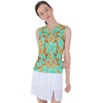 420 Golden Marijuana Leaves CBDOilPrincess 4620c7f7-26fd-4a03-a44e-12e7042c7a06 Women s Sleeveless Sports Top