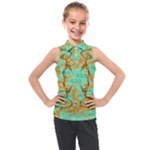 420 Golden Marijuana Leaves CBDOilPrincess 4620c7f7-26fd-4a03-a44e-12e7042c7a06 Kids  Sleeveless Polo Tee