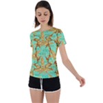 420 Golden Marijuana Leaves CBDOilPrincess 4620c7f7-26fd-4a03-a44e-12e7042c7a06 Back Circle Cutout Sports Tee