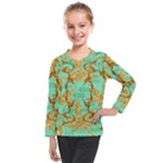 420 Golden Marijuana Leaves CBDOilPrincess 4620c7f7-26fd-4a03-a44e-12e7042c7a06 Kids  Long Mesh Tee