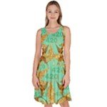 420 Golden Marijuana Leaves CBDOilPrincess 4620c7f7-26fd-4a03-a44e-12e7042c7a06 Knee Length Skater Dress With Pockets