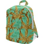 420 Golden Marijuana Leaves CBDOilPrincess 4620c7f7-26fd-4a03-a44e-12e7042c7a06 Zip Up Backpack