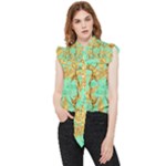 420 Golden Marijuana Leaves CBDOilPrincess 4620c7f7-26fd-4a03-a44e-12e7042c7a06 Frill Detail Shirt