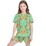 420 Golden Marijuana Leaves CBDOilPrincess 4620c7f7-26fd-4a03-a44e-12e7042c7a06 Kids  Tee and Sports Shorts Set