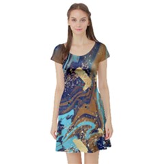 Short Sleeve Skater Dress Front Short Sleeve Skater Dress Front
