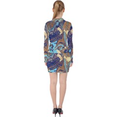 V-neck Bodycon Long Sleeve Dress 