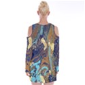 Velvet Long Sleeve Shoulder Cutout Dress 