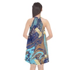 Halter Neckline Chiffon Dress  