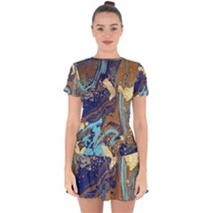Drop Hem Mini Chiffon Dress 