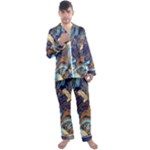 My Pour Cup Painting CBDOilPrincess 0cfa8741-c750-44af-8d62-c9a03448df92 Men s Long Sleeve Satin Pajamas Set