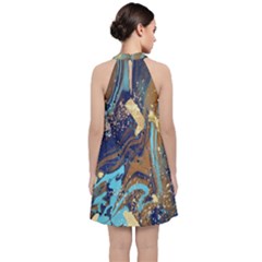 Velvet Halter Neckline Dress  