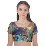 My Pour Cup Painting CBDOilPrincess 0cfa8741-c750-44af-8d62-c9a03448df92 Velvet Short Sleeve Crop Top 