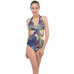 My Pour Cup Painting CBDOilPrincess 0cfa8741-c750-44af-8d62-c9a03448df92 Halter Front Plunge Swimsuit