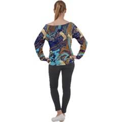Off Shoulder Long Sleeve Velour Top 