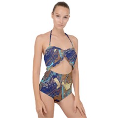 Scallop Top Cut Out Swimsuit 