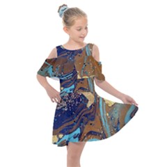 Kids  Shoulder Cutout Chiffon Dress 