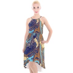 High-Low Halter Chiffon Dress  