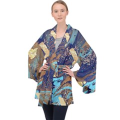 Long Sleeve Velvet Kimono  
