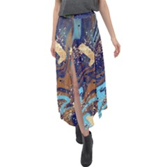 Velour Split Maxi Skirt 