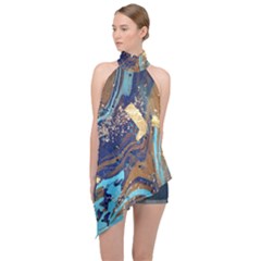 Halter Asymmetric Satin Top 