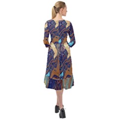 Ruffle End Midi Chiffon Dress 