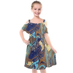 Kids  Cut Out Shoulders Chiffon Dress 