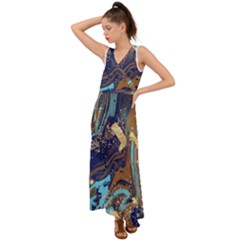 V-Neck Chiffon Maxi Dress 
