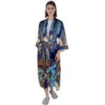 My Pour Cup Painting CBDOilPrincess 0cfa8741-c750-44af-8d62-c9a03448df92 Maxi Satin Kimono