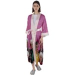 umb5678 Maxi Satin Kimono