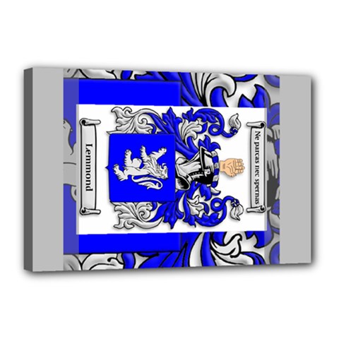 Lemmond Coat of Arm Canvas 18  x 12  (Stretched) from ArtsNow.com