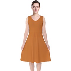 V-Neck Midi Sleeveless Dress  