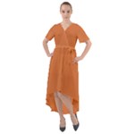Amber Glow Front Wrap High Low Dress