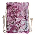 Dusty pink marbling Drawstring Bag (Large)