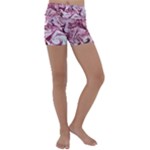 Dusty pink marbling Kids  Lightweight Velour Yoga Shorts