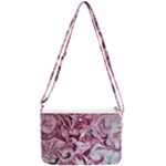 Dusty pink marbling Double Gusset Crossbody Bag