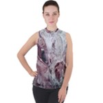 Pebbles Module  Mock Neck Chiffon Sleeveless Top