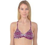 Pink marbling symmetry Reversible Tri Bikini Top